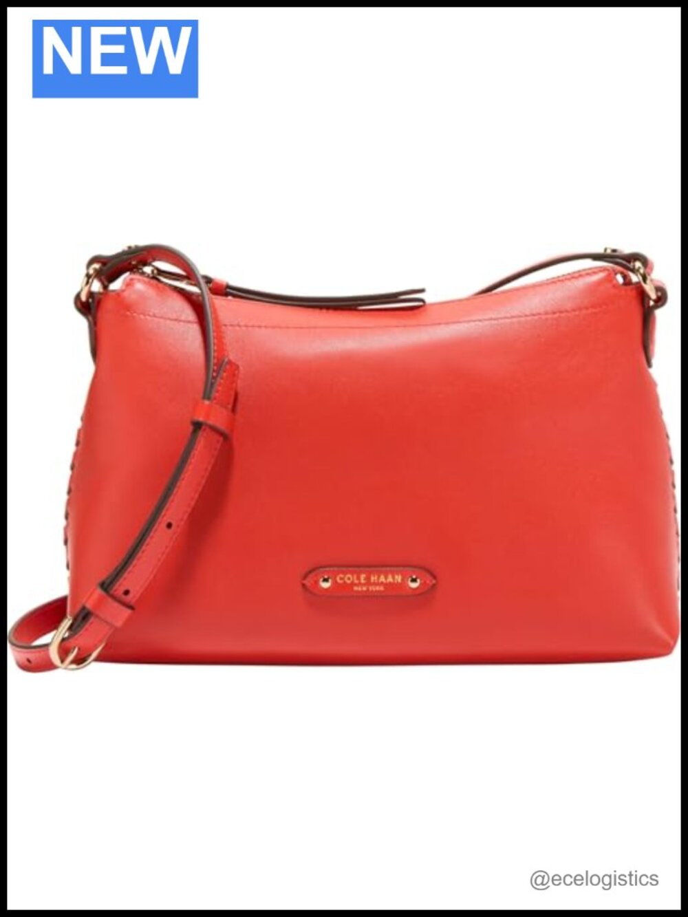 Leather Crossbody Bag with Top Handle and Drawstring Closure